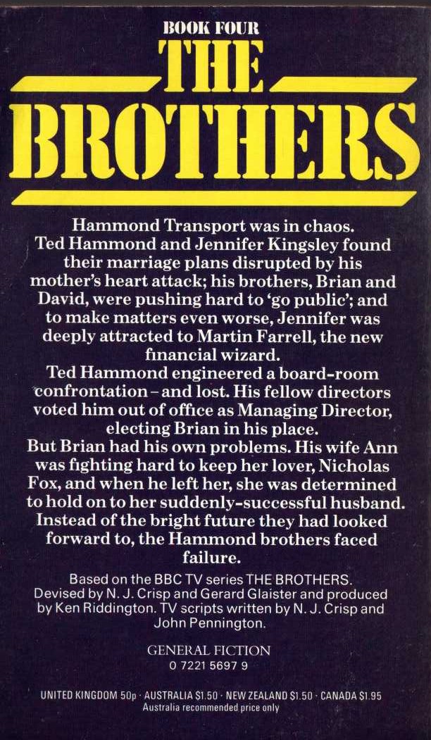 Lee Mackenzie  THE BROTHERS BOOK FOUR: (BBC TV) magnified rear book cover image