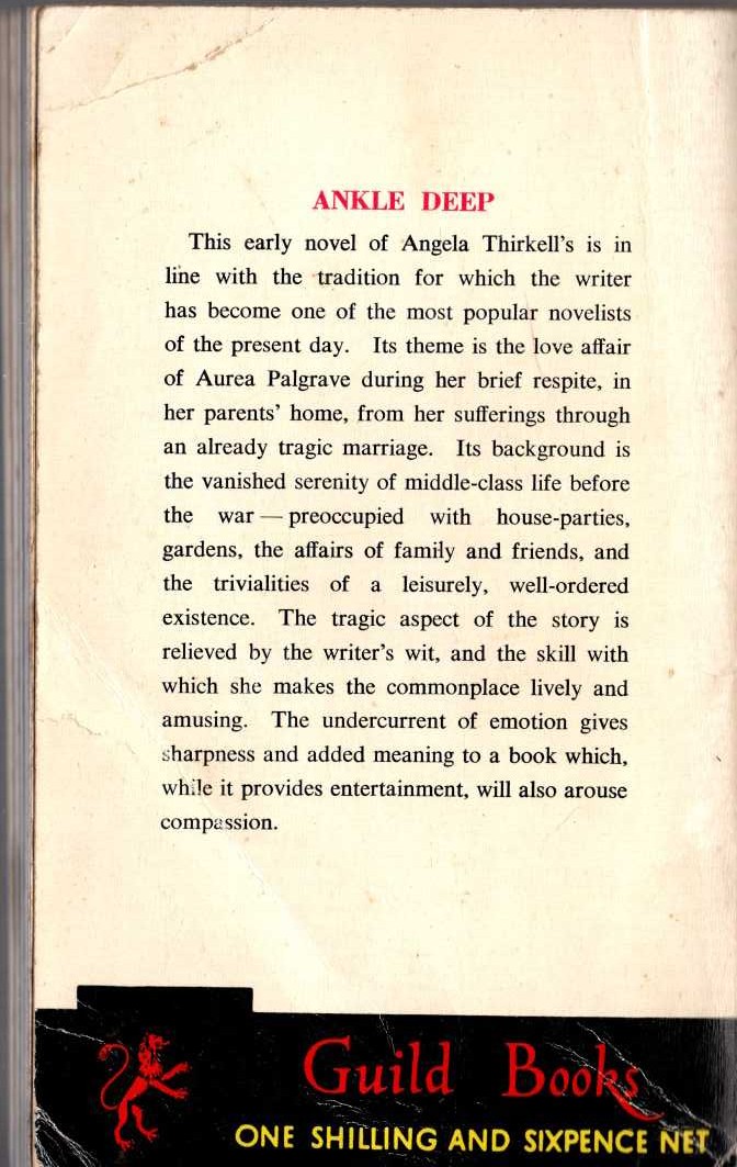 Angela Thirkell  ANKLE DEEP magnified rear book cover image
