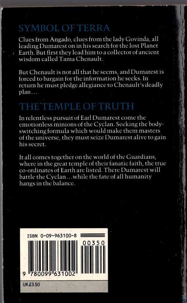 E.C. Tubb  SYMBOL OF TERRA and THE TEMPLE OF TRUTH magnified rear book cover image