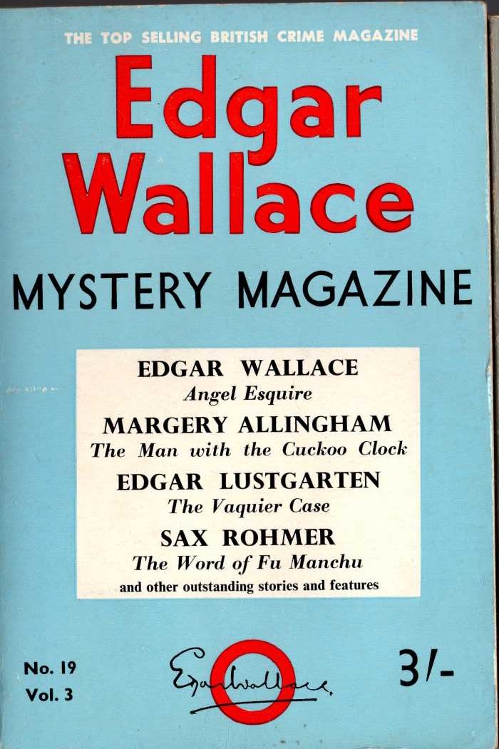 Various   EDGAR WALLACE MYSTERY MAGAZINE. No.19 Vol.3 February 1966 front book cover image