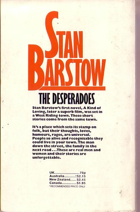Stan Barstow  THE DESPERADOES (YTV) magnified rear book cover image