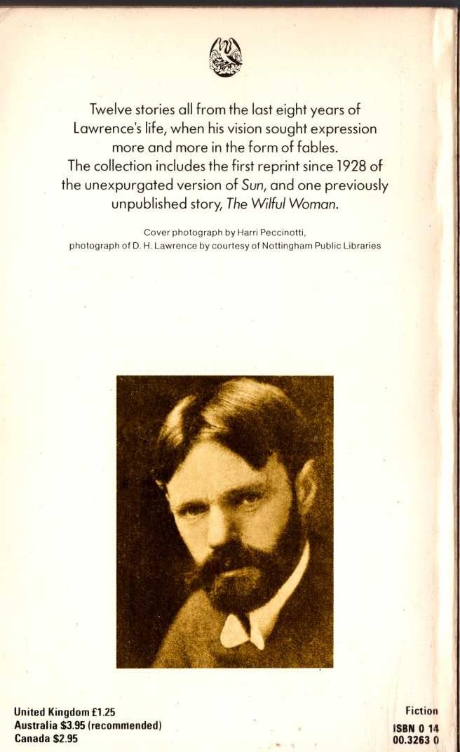 D.H. Lawrence  THE PRINCESS and other stories magnified rear book cover image