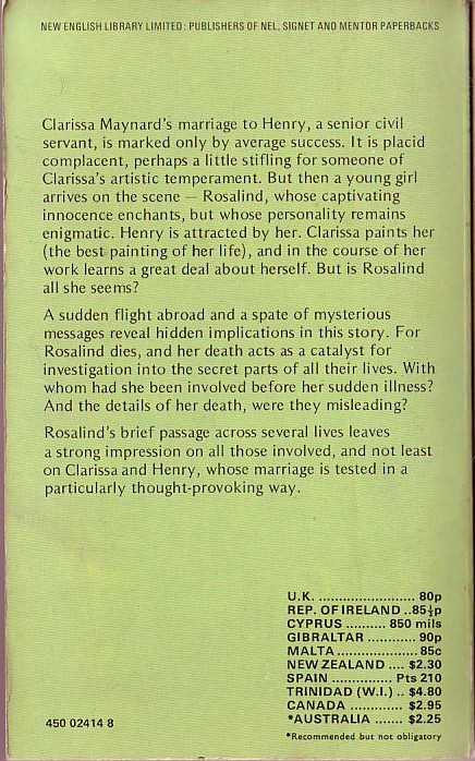 Frank Swinnerton  ROSALIND PASSES magnified rear book cover image