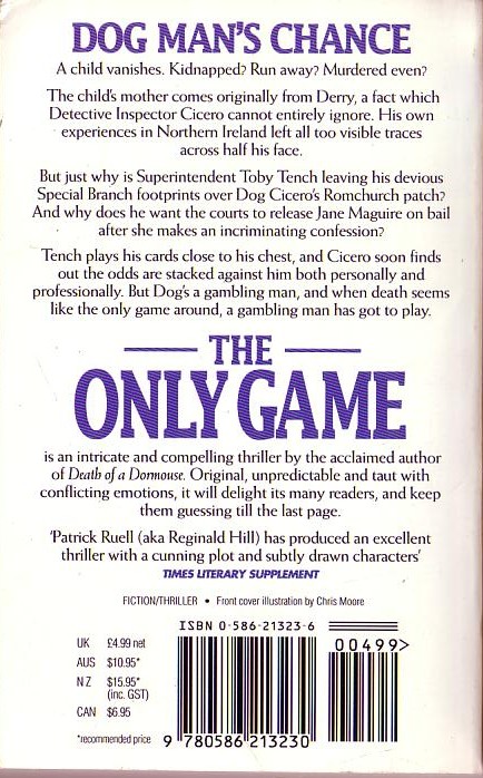 Patrick Ruell  THE ONLY GAME magnified rear book cover image