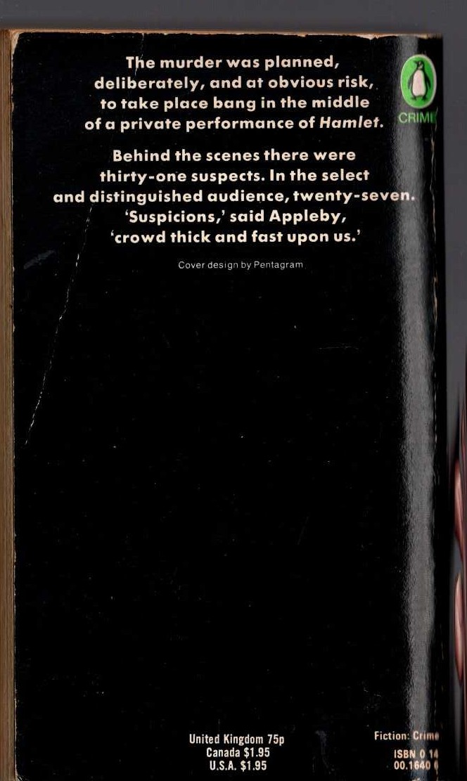 Michael Innes  HAMLET, REVENGE! magnified rear book cover image