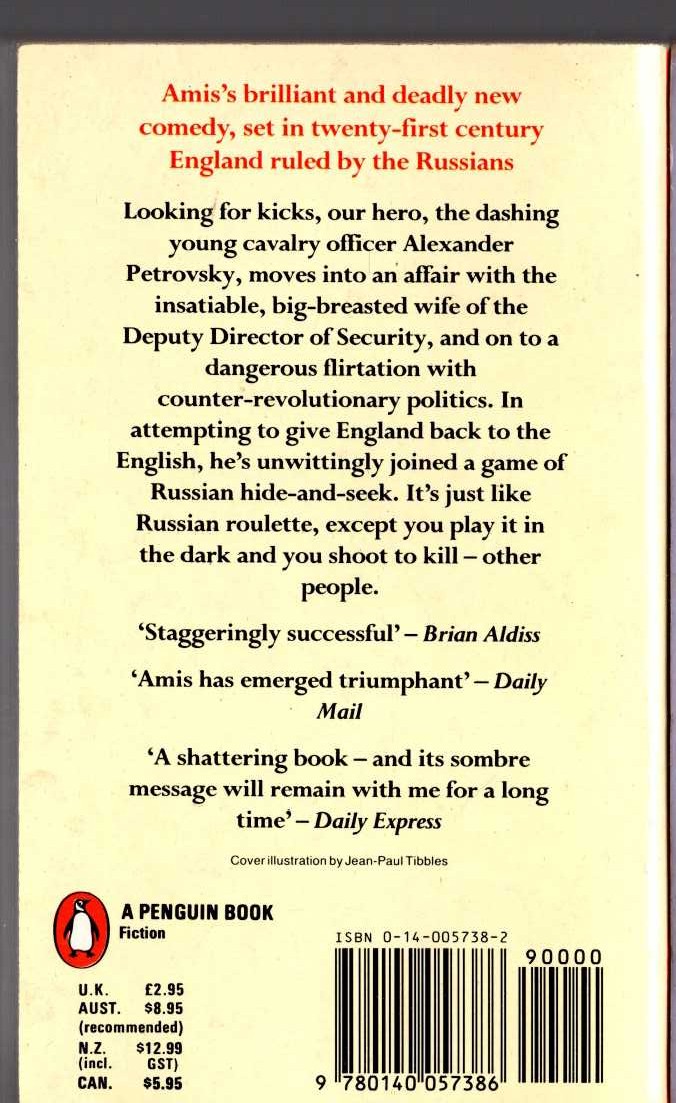 Kingsley Amis  RUSSIAN HIDE-AND-SEEK magnified rear book cover image