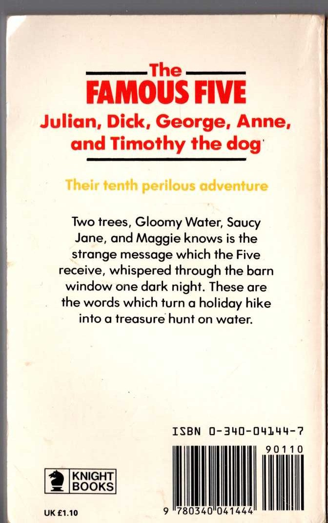 Enid Blyton  FIVE ON A HIKE TOGETHER magnified rear book cover image