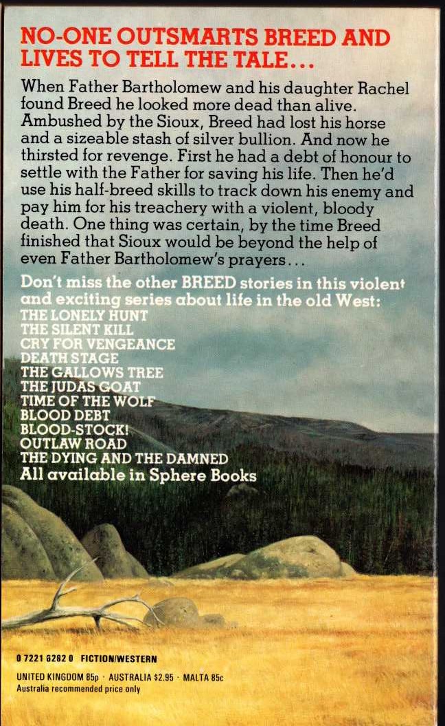 James A. Muir  BREED 12: KILLER'S MOON magnified rear book cover image