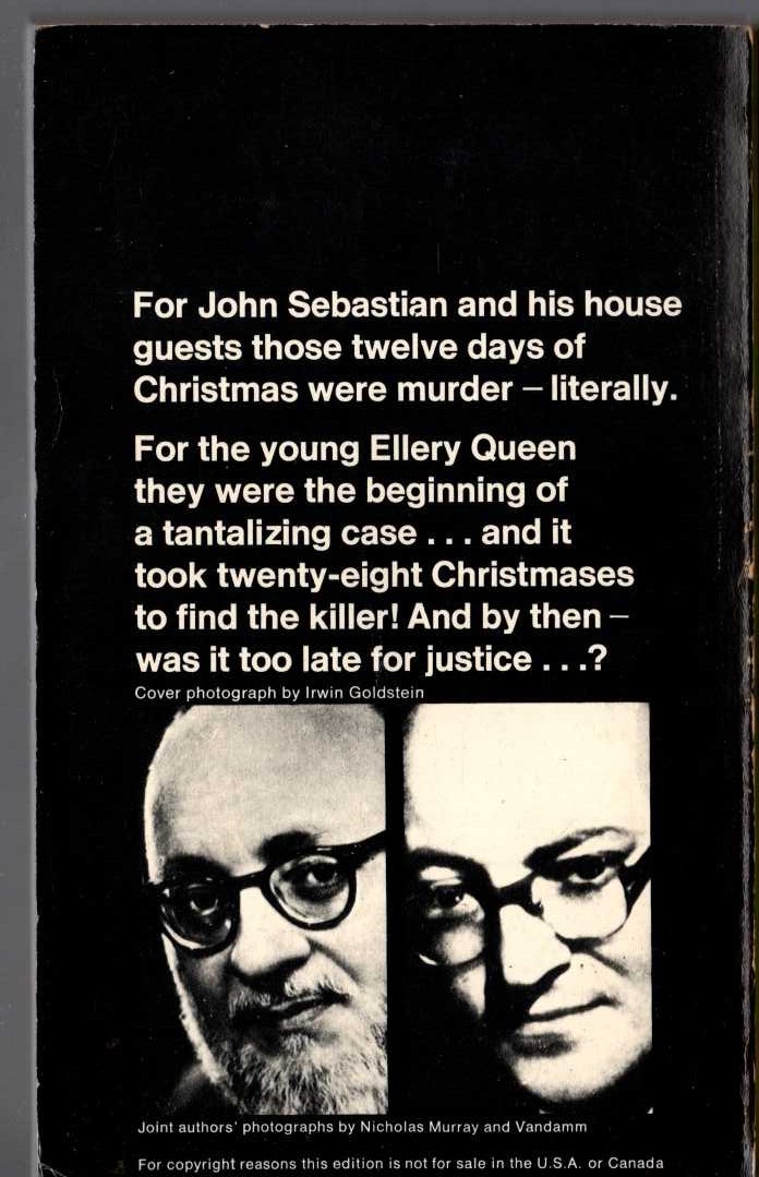 Ellery Queen  THE FINISHING STROKE magnified rear book cover image