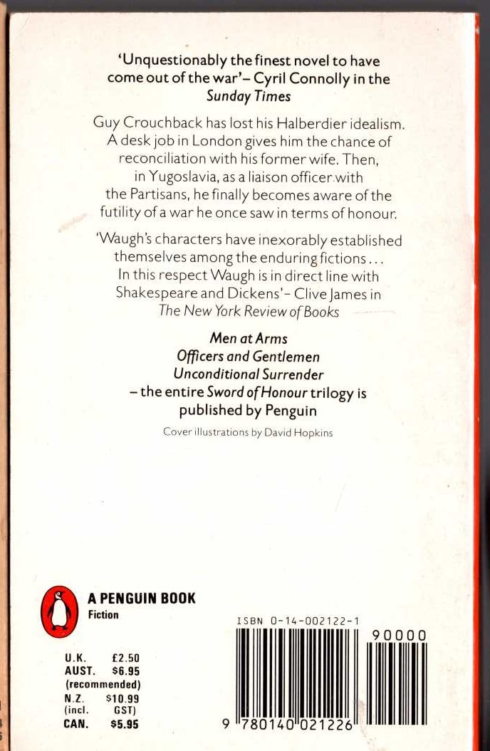 Evelyn Waugh  UNCONDITIONAL SURRENDER magnified rear book cover image