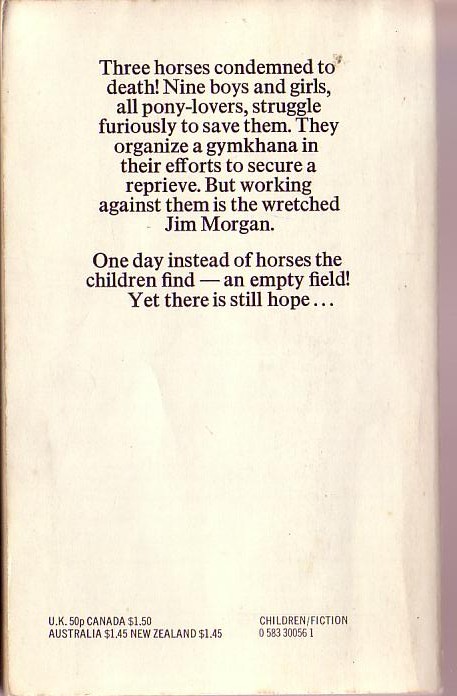 Christine Pullein-Thompson  THE EMPTY FIELD magnified rear book cover image