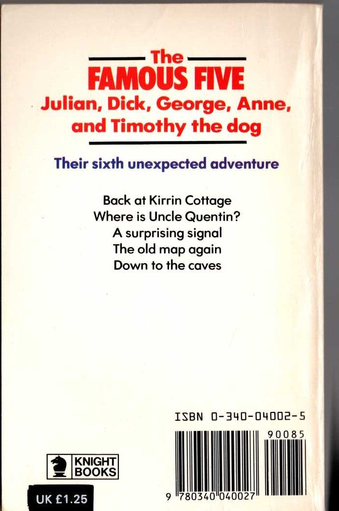 Enid Blyton  FIVE ON KIRRIN ISLAND AGAIN magnified rear book cover image