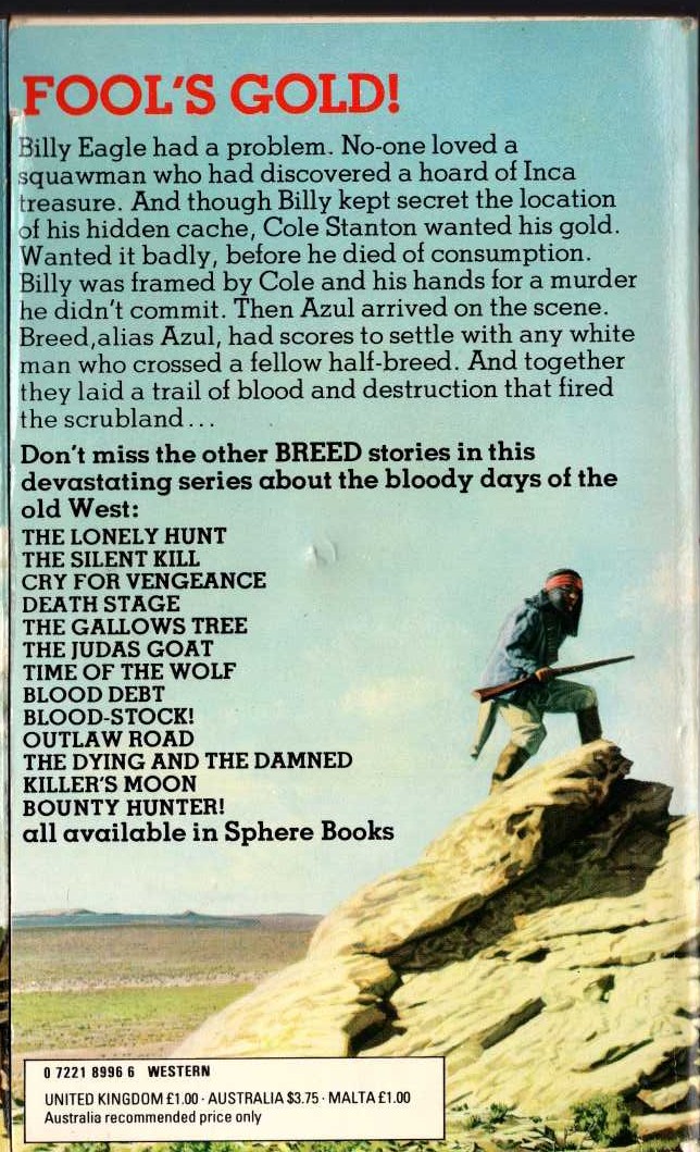 James A. Muir  BREED 14: SPANISH GOLD magnified rear book cover image