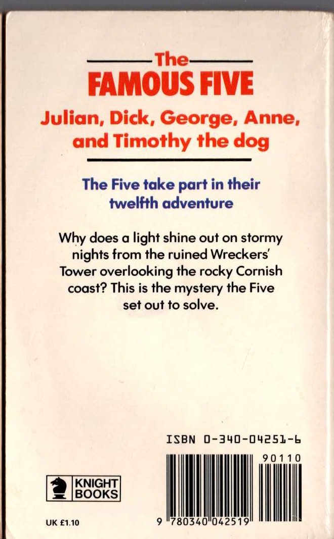 Enid Blyton  FIVE GO DOWN TO THE SEA magnified rear book cover image