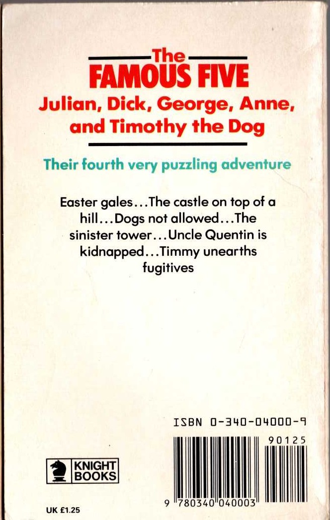 Enid Blyton  FIVE GO TO SMUGGLER'S TOP magnified rear book cover image