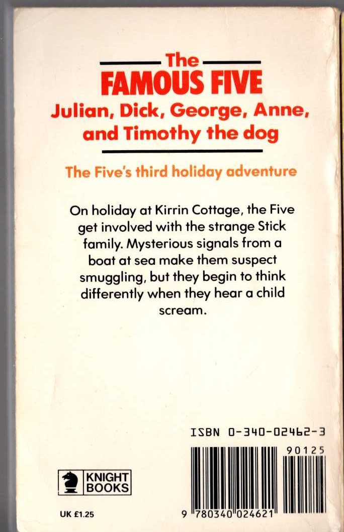 Enid Blyton  FIVE RUN AWAY TOGETHER magnified rear book cover image