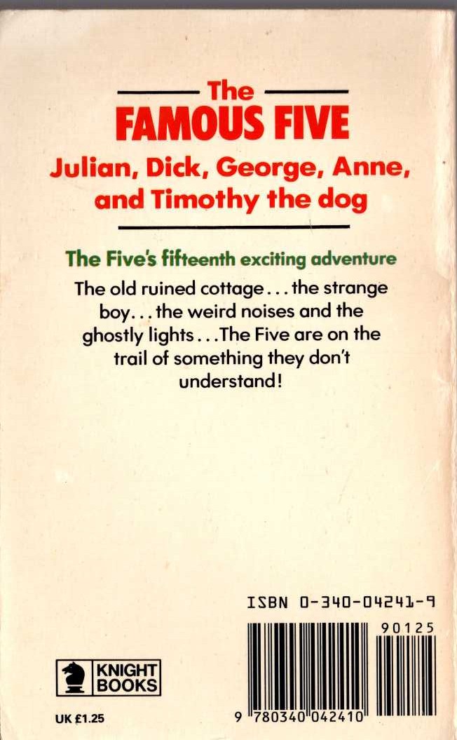 Enid Blyton  FIVE ON A SECRET TRAIL magnified rear book cover image