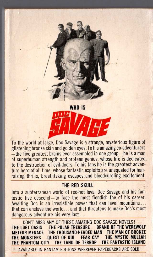 Kenneth Robeson  DOC SAVAGE: THE RED SKULL magnified rear book cover image