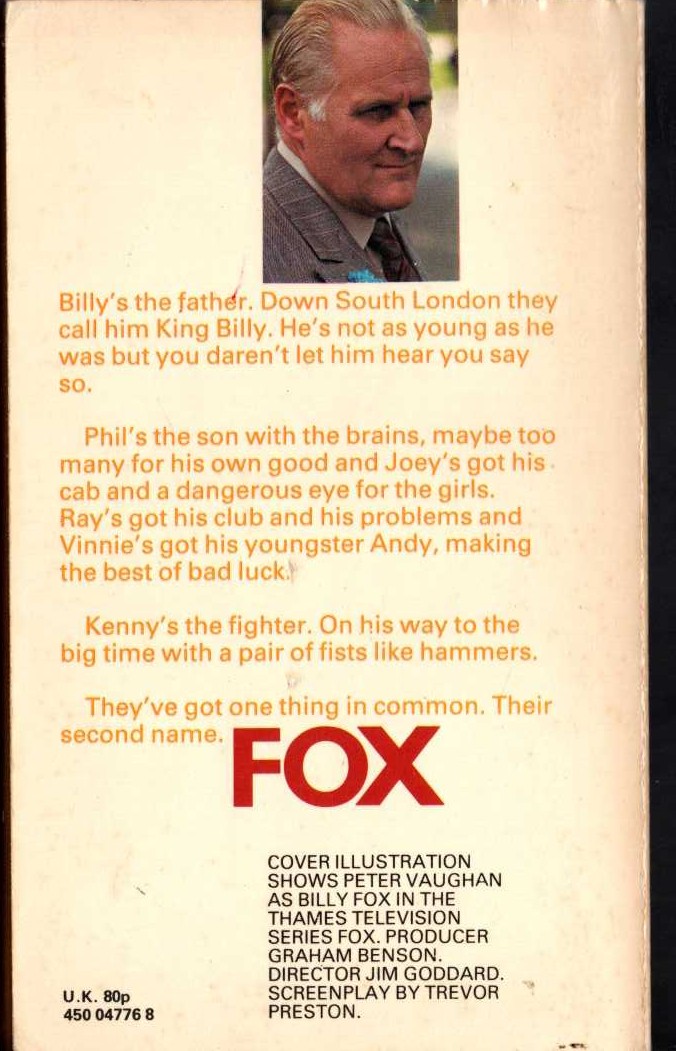 Brian Shakespeare  FOX. Part 1 (Thames TV) magnified rear book cover image