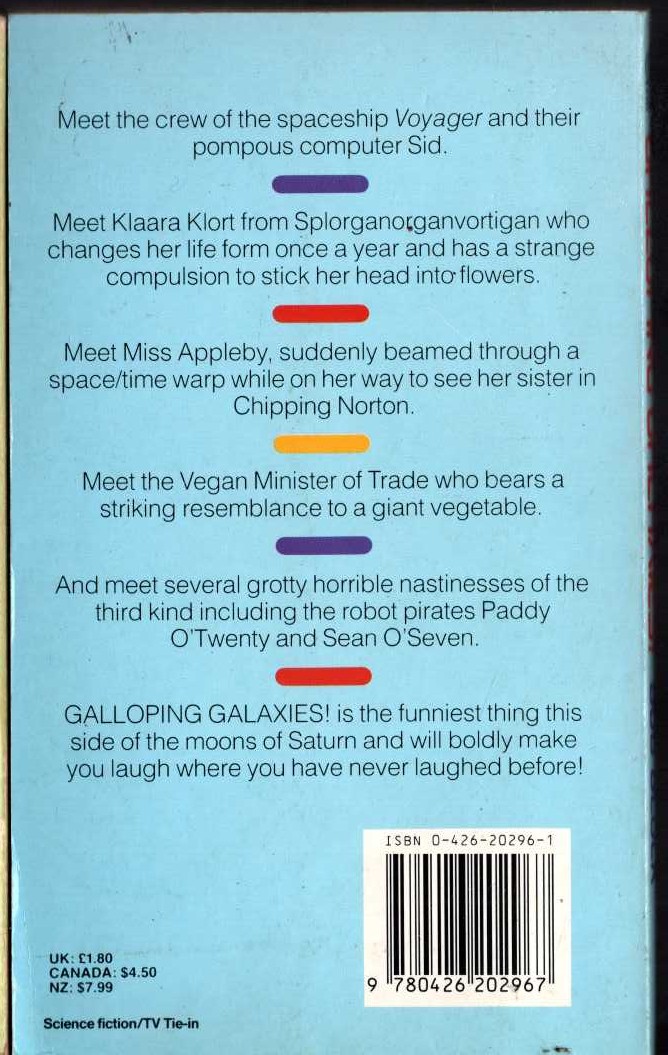 Bob Block  GALLOPING GALAXIES! magnified rear book cover image