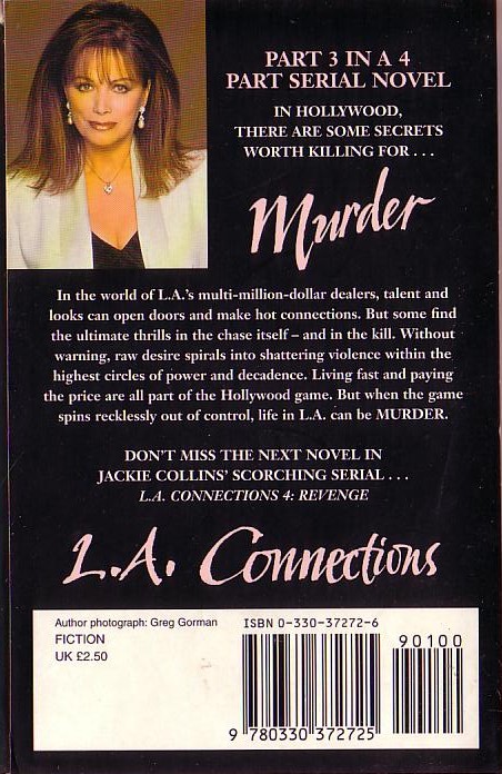 Jackie Collins  L.A. CONNECTIONS 3: MURDER magnified rear book cover image