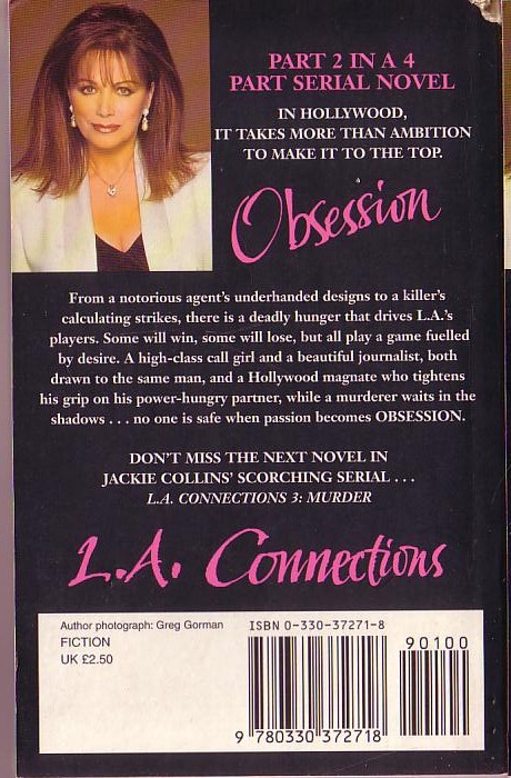 Jackie Collins  L.A. CONNECTIONS 2: OBSESSION magnified rear book cover image