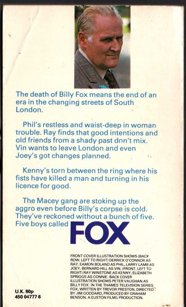 Brian Shakespeare  FOX. Part 2 (Thames TV) magnified rear book cover image