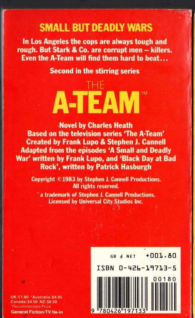 Charles Heath  THE A-TEAM 2: SMALL BUT DEADLY WARS magnified rear book cover image