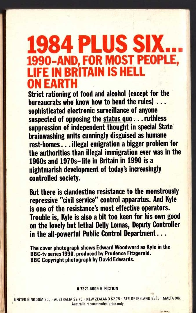 Wilfred Greatorex  1990. BOOK ONE (BBC TV: Edward Woodward) magnified rear book cover image
