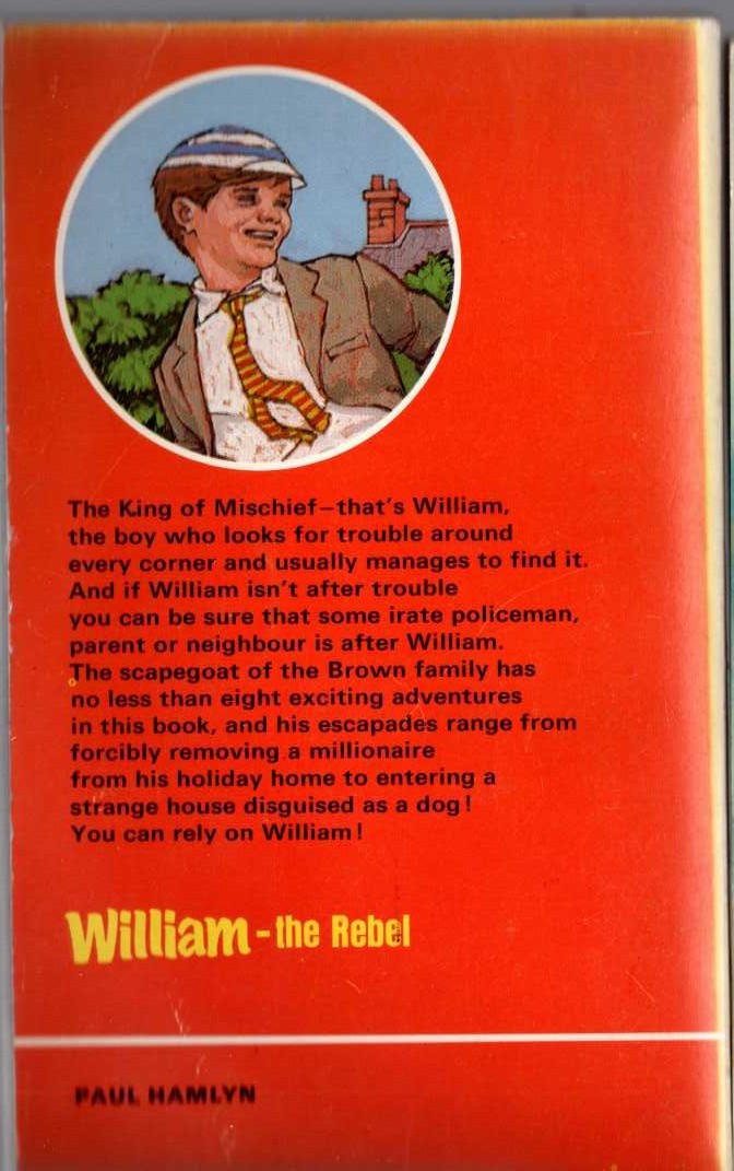 Richmal Crompton  WILLIAM - THE REBEL magnified rear book cover image
