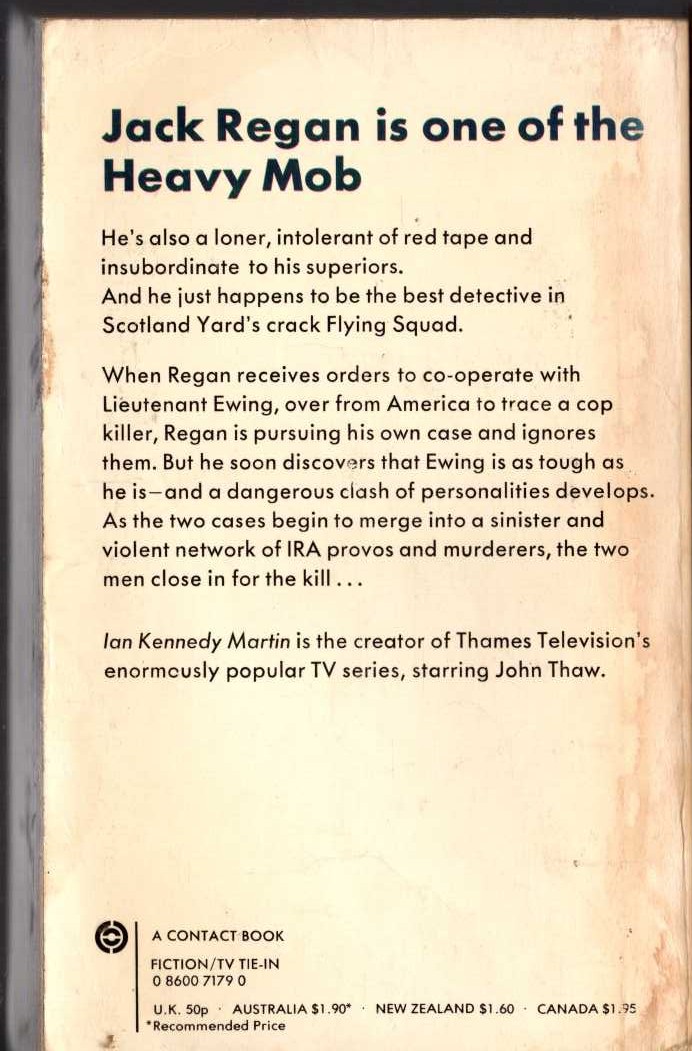 Ian Kennedy Martin  THE SWEENY [SWEENEY] magnified rear book cover image