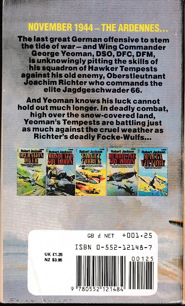 Robert Jackson  TEMPEST SQUADRON magnified rear book cover image