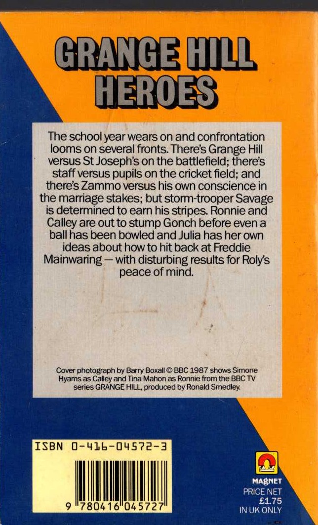 (Redmond, Phil & Angus, David) GRANGE HILL HEROES magnified rear book cover image