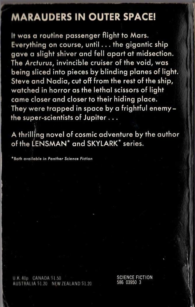 E.E.'Doc' Smith  SPACEHOUNDS OF IPC magnified rear book cover image