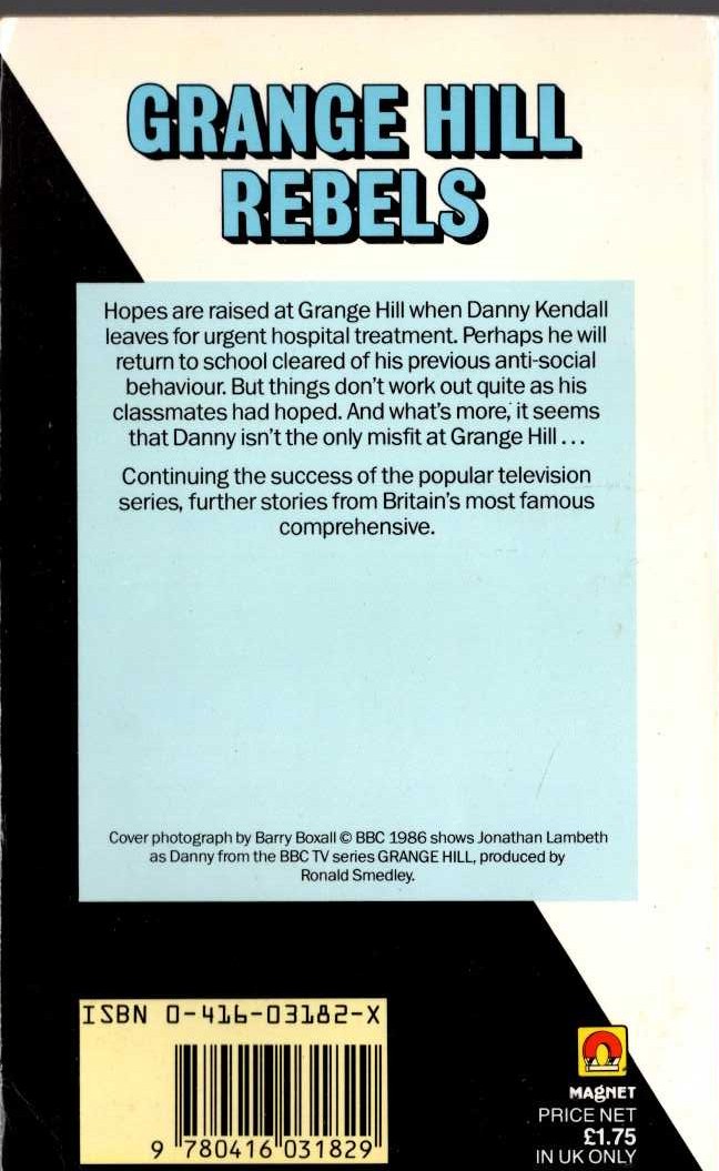 Phil Redmond  GRANGE HILL REBELS magnified rear book cover image