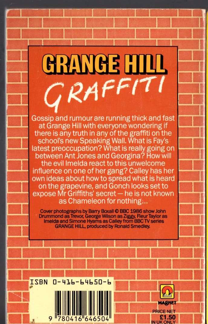 Phil Redmond  GRANGE HILL GRAFFITI magnified rear book cover image