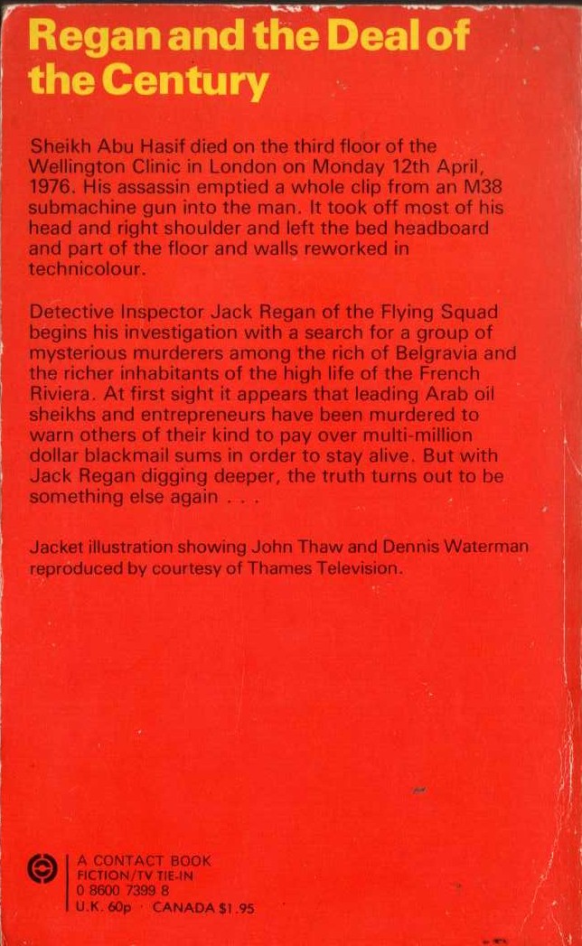 Ian Kennedy Martin  THE SWEENEY 3: REGAN AND THE DEAL OF THE CENTURY magnified rear book cover image