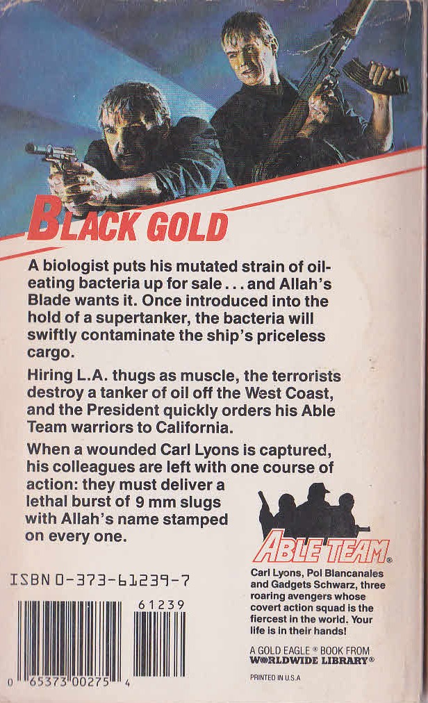 Don Pendleton  ABLE TEAM 39: DEATH CODE magnified rear book cover image