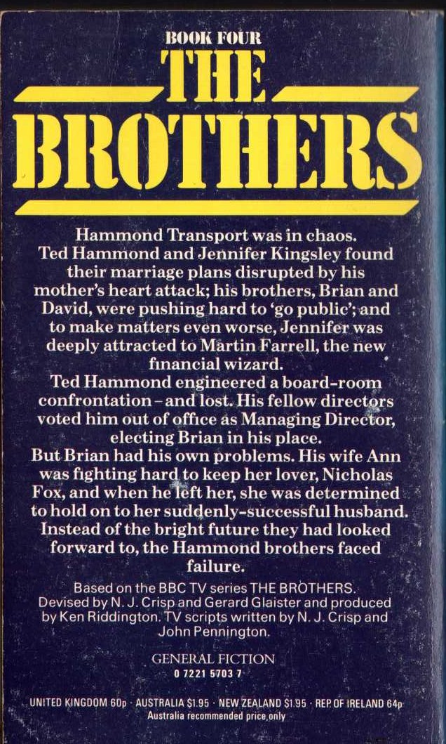 Lee Mackenzie  THE BROTHERS BOOK FOUR magnified rear book cover image