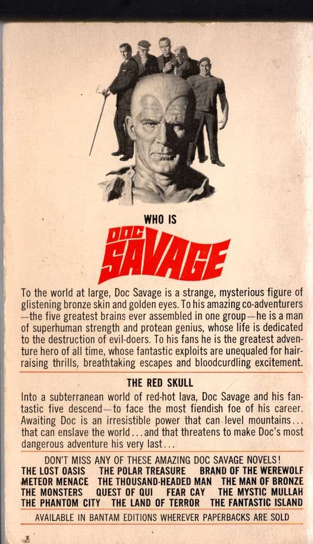 Kenneth Robeson  DOC SAVAGE: THE RED SKULL magnified rear book cover image