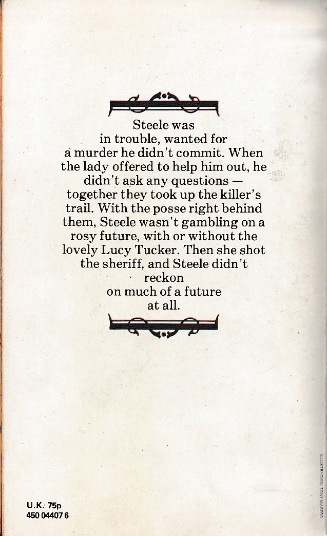 George G. Gilman  ADAM STEELE 24: MANHUNT magnified rear book cover image