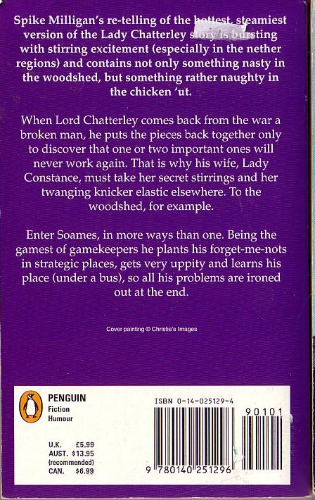 Spike Milligan  D.H.LAWRENCE'S JOHN THOMAS AND LADY JANE according to Spike Milligan magnified rear book cover image