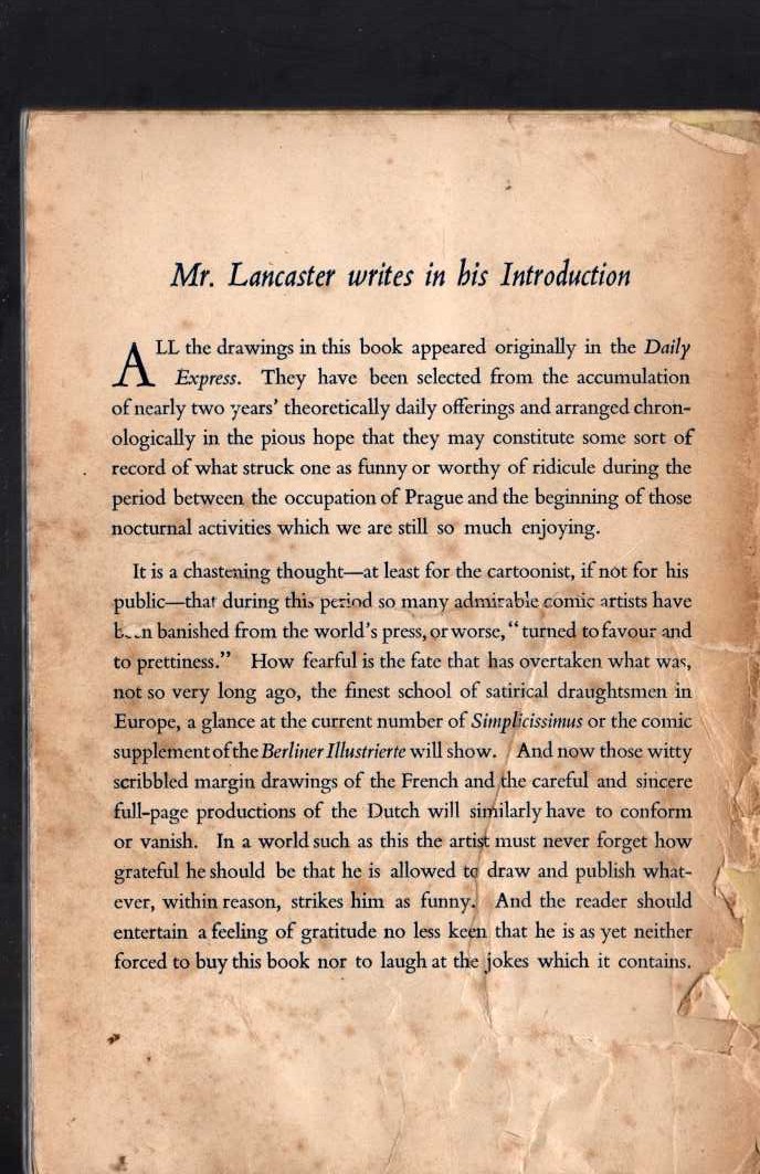 Osbert Lancaster  POCKET CARTOONS magnified rear book cover image