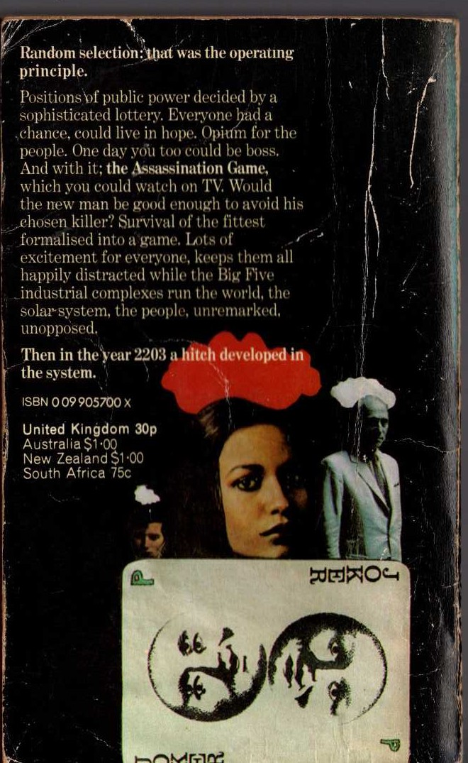 Philip K. Dick  SOLAR LOTTERY magnified rear book cover image