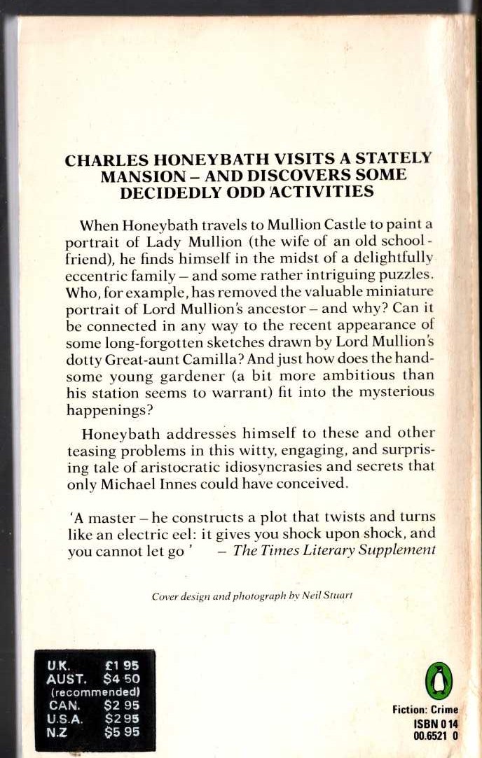 Michael Innes  LORD MULLION'S SECRET magnified rear book cover image