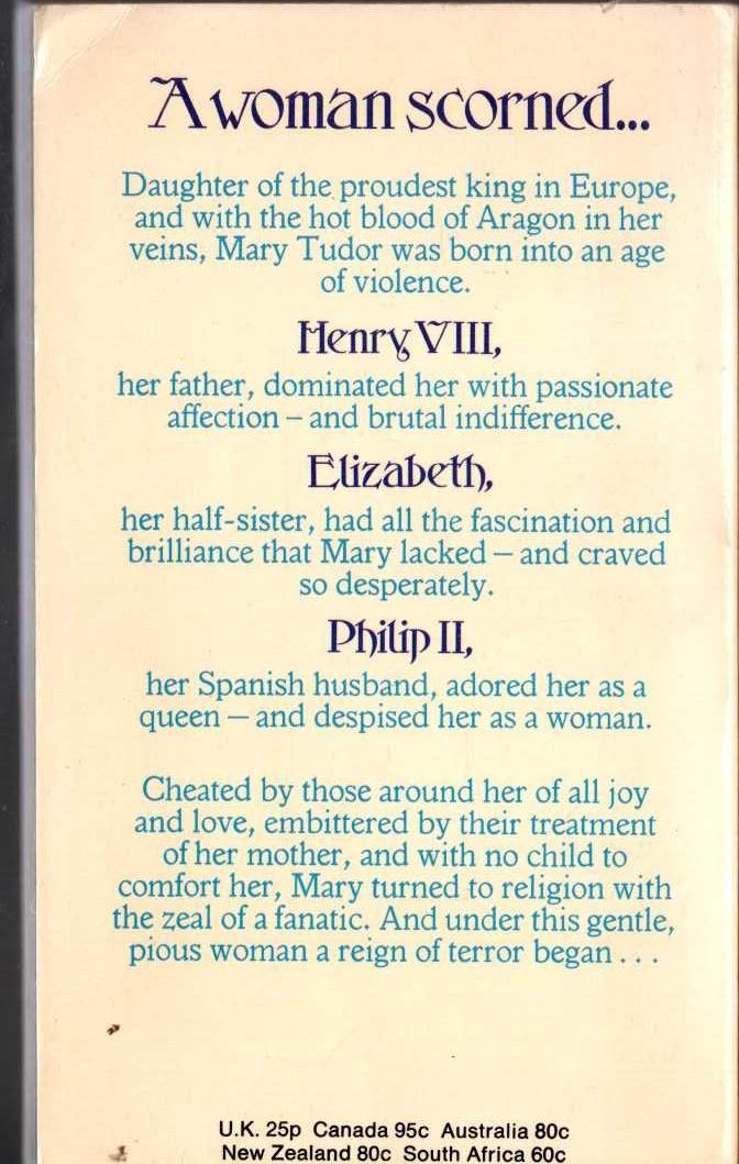Maureen Peters  MARY, THE INFAMOUS QUEEN magnified rear book cover image
