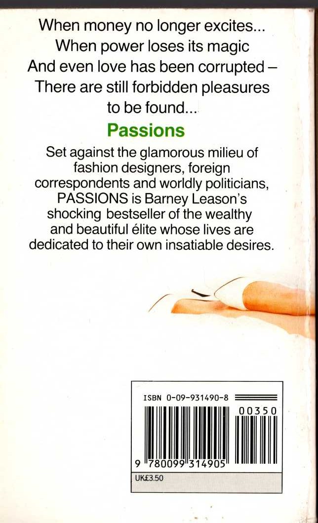 Barney Leason  PASSIONS magnified rear book cover image