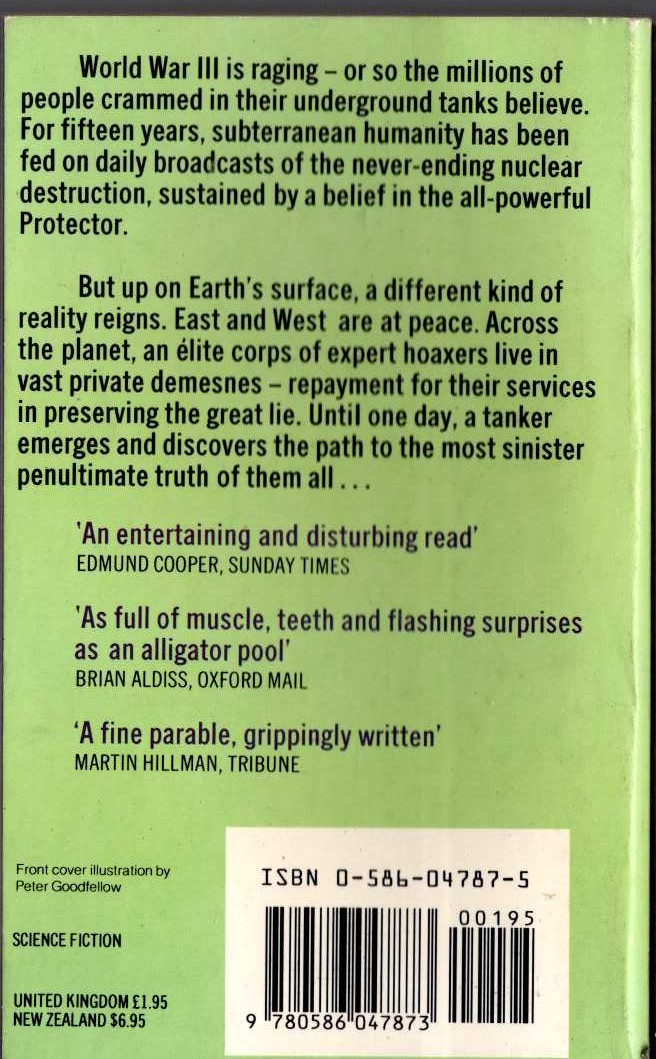 Philip K. Dick  THE PENULTIMATE TRUTH magnified rear book cover image