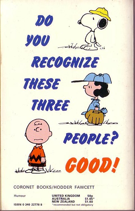 Charles M. Schulz  IT'S YOUR TURN, SNOOPY magnified rear book cover image