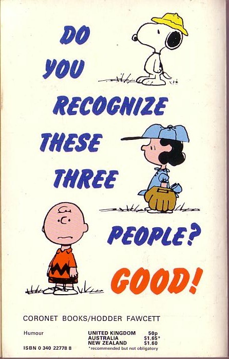Charles M. Schulz  IT'S YOUR TURN, SNOOPY magnified rear book cover image